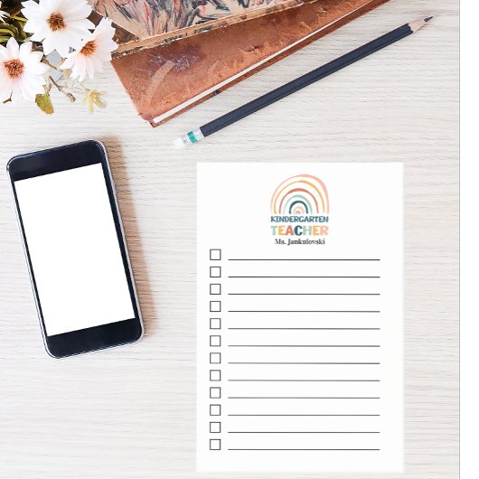 Kleuterschool leraar gepersonaliseerde boho regenb post-it® notes