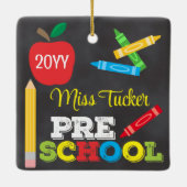 Kleuterschool leraar Keepsake Chalkboard Kleurrijk Keramisch Ornament (Achterkant)