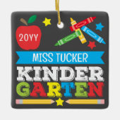 Kleuterschool Leraar Keepsake Chalkboard Kleurrijk Keramisch Ornament (Voorkant)