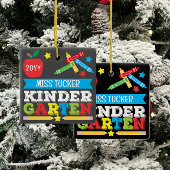 Kleuterschool Leraar Keepsake Chalkboard Kleurrijk Keramisch Ornament