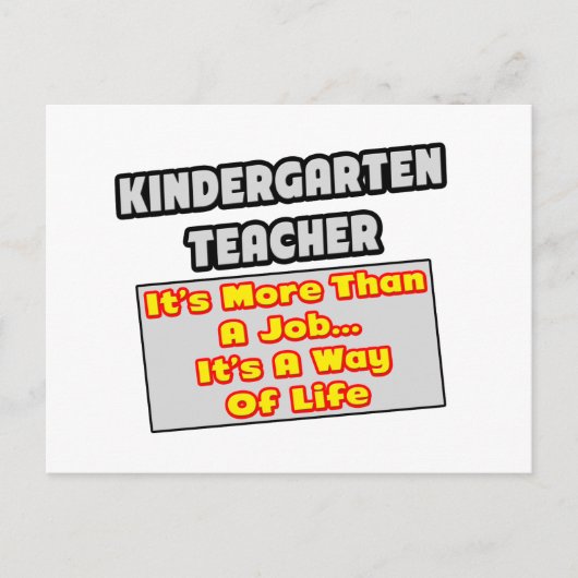 Kleuterschool leraar...manier van leven briefkaart (Voorkant)