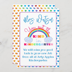 kleuterschool Leraar waardering cadeau KAART HOUDE