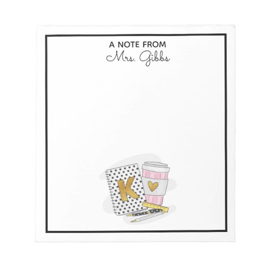 Kleuterschool leraar waardering wit op maat notitieblok (Voorkant)