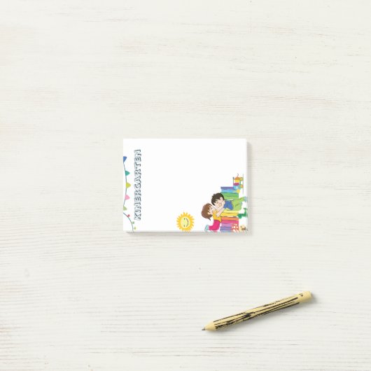 Kleuterschool leuk en schattig post-it® notes (Op bureau)