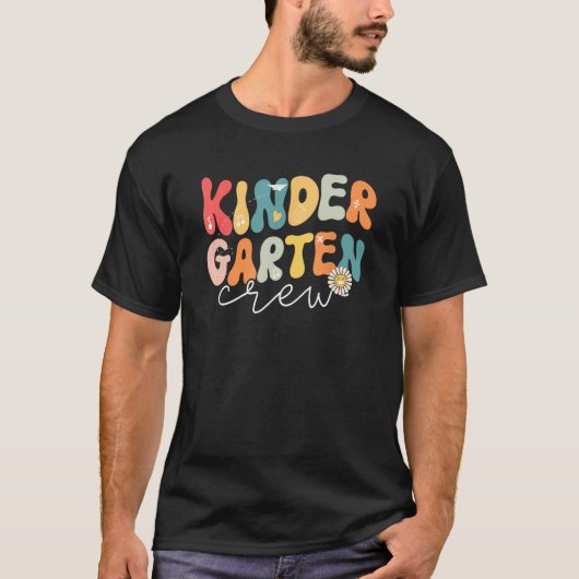 Kleuterschool Meisjes Jongens Groovy Leraar Team K T-shirt (Voorkant)