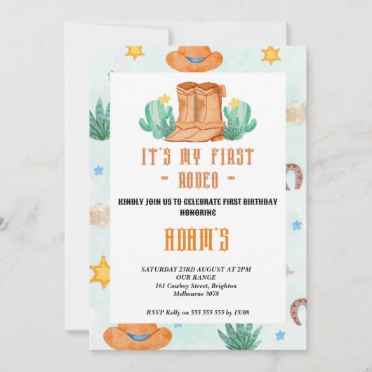 kleuterschool Mijn Eerste Cowboy Rodeo  Kaart (Voorkant)