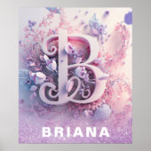 *~* Kleuterschool Monogram AP71 Meisje Letter B Poster (Voorkant)