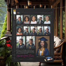 Kleuterschool naar Senior Year Keepsake School Fot Fleece Deken