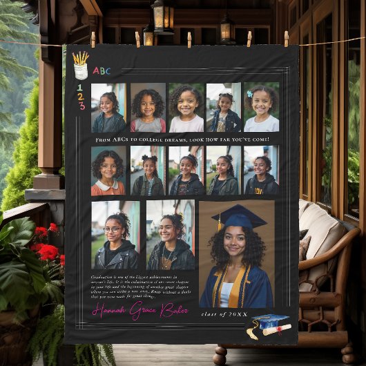 Kleuterschool naar Senior Year Keepsake School Fot Fleece Deken