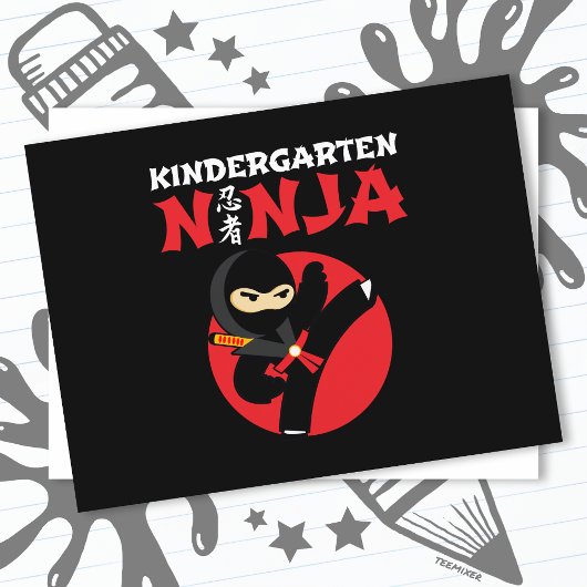 Kleuterschool Ninja Kick Eerste Dag Terug Naar Sch Briefkaart