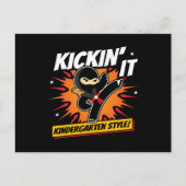 Kleuterschool Ninja Kick Eerste Dag Terug Naar Sch Briefkaart (Voorkant)