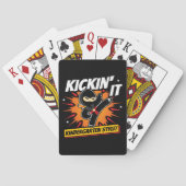 Kleuterschool Ninja Kick Eerste Dag Terug Naar Sch Pokerkaarten (Achterkant)