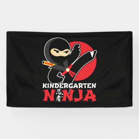 Kleuterschool Ninja Kick Eerste Dag Terug Naar Sch Spandoek (Horizontaal)