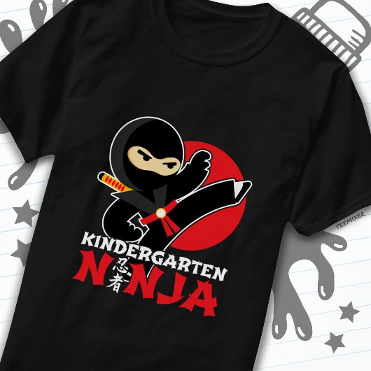 Kleuterschool Ninja Kick Eerste Dag Terug Naar Sch T-shirt