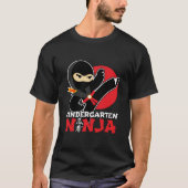 Kleuterschool Ninja Kick Eerste Dag Terug Naar Sch T-shirt (Voorkant)