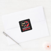 Kleuterschool Ninja Kick Eerste Dag Terug Naar Sch Vierkante Sticker (Envelop)