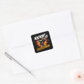 Kleuterschool Ninja Kick Eerste Dag Terug Naar Sch Vierkante Sticker (Envelop)