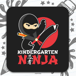 Kleuterschool Ninja Kick Eerste Dag Terug Naar Sch Vierkante Sticker