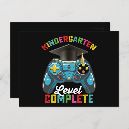 Kleuterschool niveau Compleet Afstuderen Gaming Briefkaart (Voorkant / Achterkant)