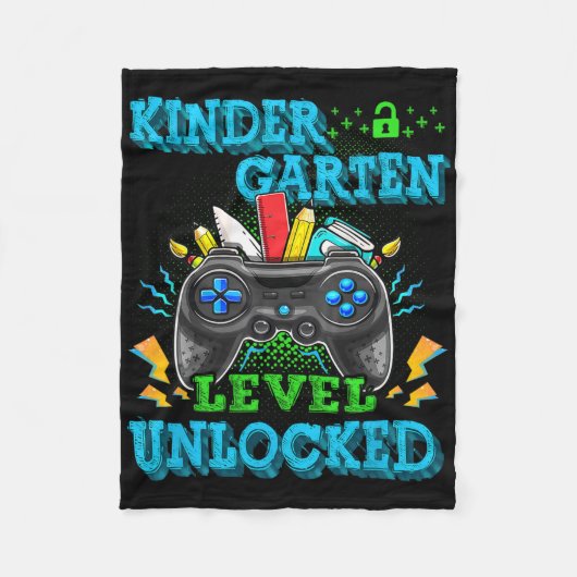 Kleuterschool Niveau Ontgrendeld Computerspel Byck Fleece Deken (Voorkant)