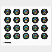 Kleuterschool Niveau Voltooid Afstudeer Cl 2025 Ga Ronde Sticker (Vel)