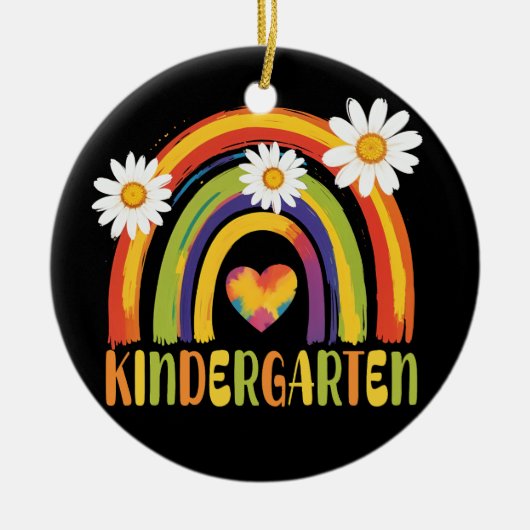 Kleuterschool Rainbow Terug naar de leerkrachten Keramisch Ornament (Voorkant)