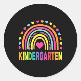 Kleuterschool Regenboog Meisjes Jongens Leraar Tea Ronde Sticker