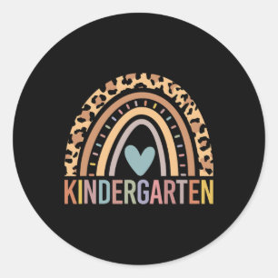 Kleuterschool Regenboog Meisjes Jongens Leraar Tea Ronde Sticker