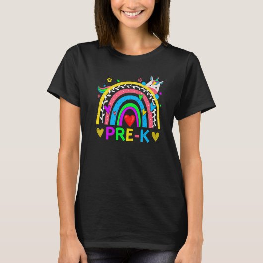 Kleuterschool Regenboog Meisjes Jongens Leraar Tea T-shirt (Voorkant)