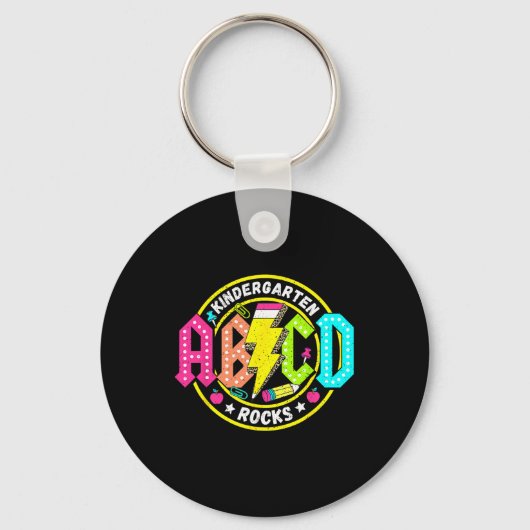 Kleuterschool Rocks Abcd Ck Naar School Grappige R Sleutelhanger (Voorkant)