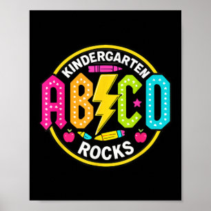 Kleuterschool Rocks Abcd Terug naar school Grappig Poster
