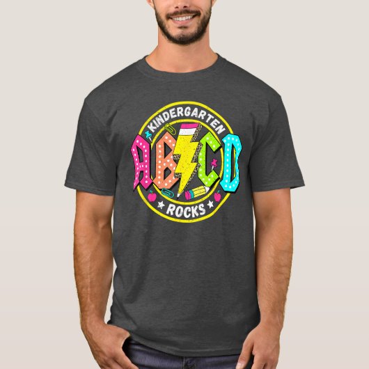 Kleuterschool Rocks ABCD Terug naar school Grappig T-shirt (Voorkant)