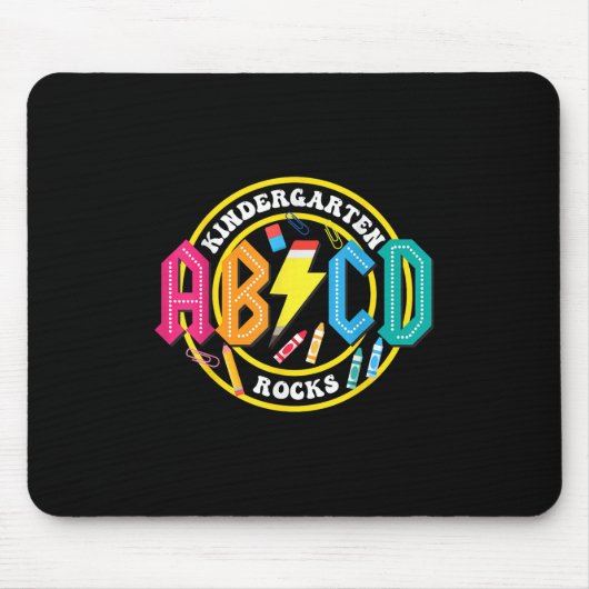 Kleuterschool Rocks - ABCD Terug naar school lerar Muismat (Voorkant)