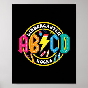 Kleuterschool Rocks - ABCD Terug naar school lerar Poster