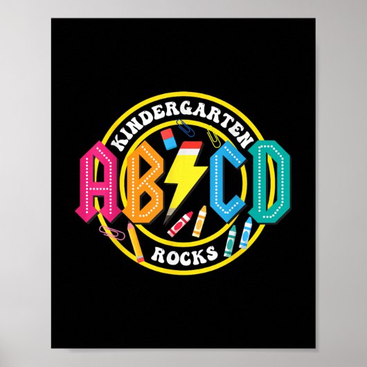 Kleuterschool Rocks - ABCD Terug naar school lerar Poster (Voorkant)
