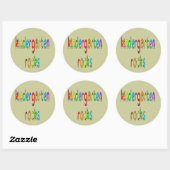 Kleuterschool Rocks - Potlood Ronde Stickers (Vel)