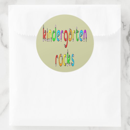 Kleuterschool Rocks - Potlood Ronde Stickers (Tas)