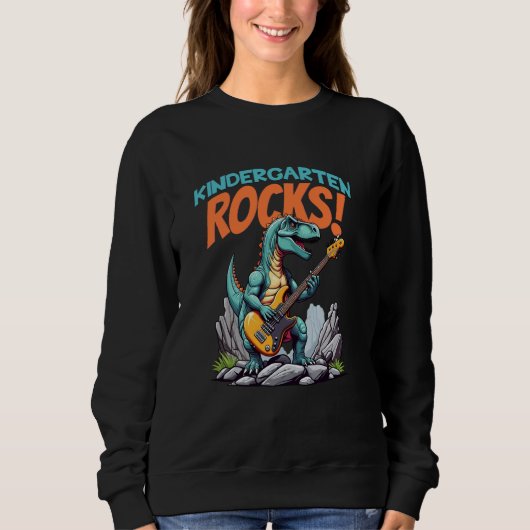 Kleuterschool Rocks! Rocking T-Rex dinosaurus Trui (Voorkant)