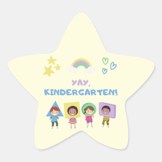 Kleuterschool! Schattig kinder genderneutraal Ster Sticker (Voorkant)