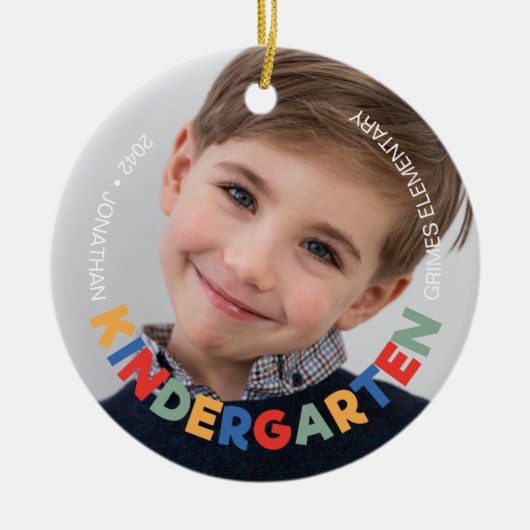 Kleuterschool schooljaar Keepsake Foto Keramisch Ornament (Voorkant)