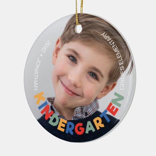Kleuterschool schooljaar Keepsake Foto Keramisch Ornament (Links)