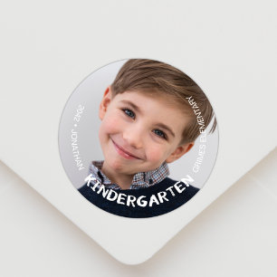 Kleuterschool schooljaar Keepsake Foto Ronde Sticker