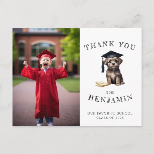 Kleuterschool Scruffy Puppy Dank u Post Kaart (Voorkant)