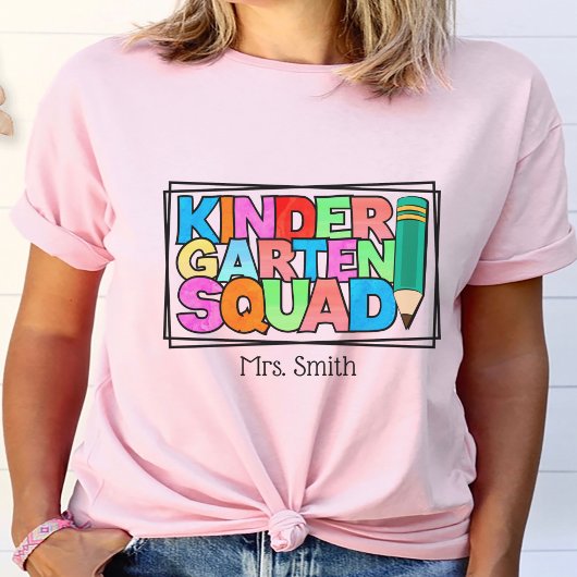Kleuterschool Squad gepersonaliseerde leraar T-shirt