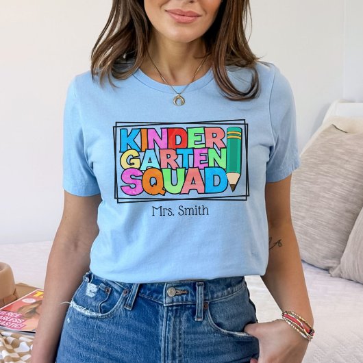 Kleuterschool Squad gepersonaliseerde leraar T-shirt