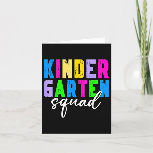 Kleuterschool Squad Leraar Eerste Dag Terug Kaart (Voorkant)