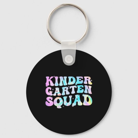 Kleuterschool Squad Teacher kinder Tie Dye Terug n Sleutelhanger (Voorkant)