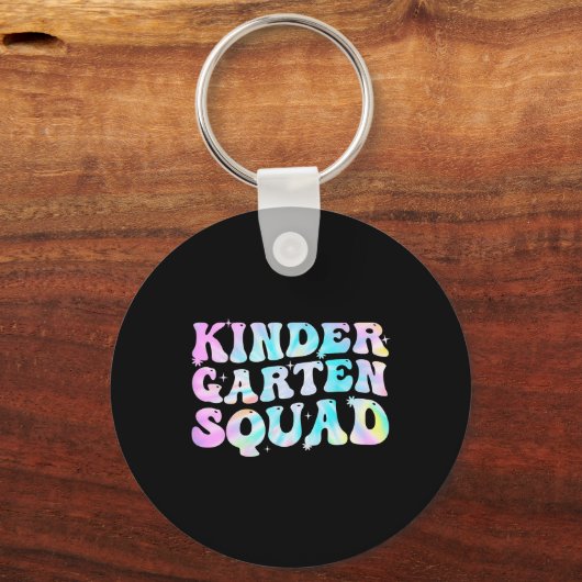 Kleuterschool Squad Teacher kinder Tie Dye Terug n Sleutelhanger (Achterkant)