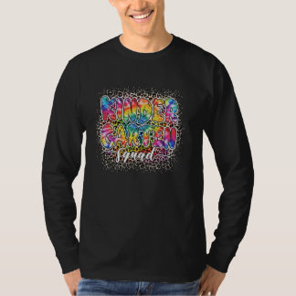 Kleuterschool Squad Tie Dye Leopard gebleekt Terug T-shirt