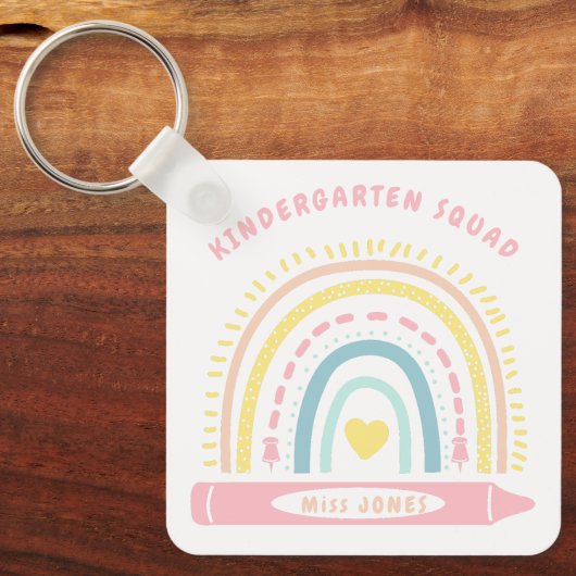 Kleuterschool Team Squad Leraar Terug naar School Sleutelhanger (Voorkant)